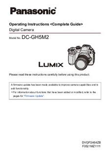 Panasonic Lumix GH5 II manual. Camera Instructions.